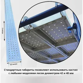 настил перфорированный оцинкованный для строительных лесов лрсп 0,3х3,0 м
