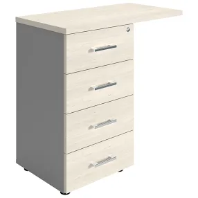 тумба боковая npw-408 l4 белое дерево/серый