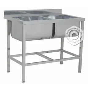 ванна моечная кухонная 2 секционная сварная нерж., 1150х700х860