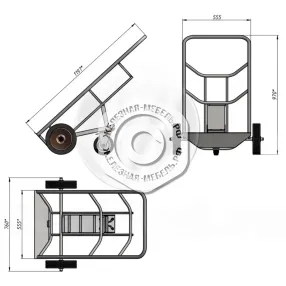 бочковоз тележка для перевозки металлических бочек с фиксацией ремнём кб 2 (без колёс)