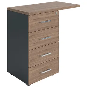 тумба боковая npw-408 l4 тёмный орех/антрацит