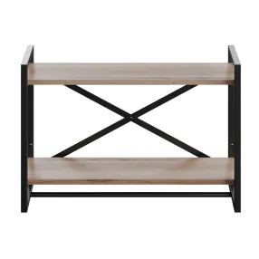 полка навесная gutta 470х690х250 (2 яруса) каркас чёрный, настил эвок