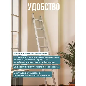лестница односекционная алюминиевая alumet 1х10