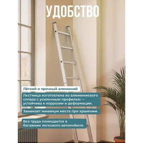 лестница односекционная алюминиевая alumet 1х17