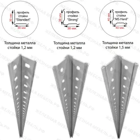 стеллаж ms strong 2550х1200х600 (6 полок)