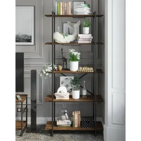 стеллаж gutta 1960х920х340 (5 полок) каркас чёрный, настил эвок