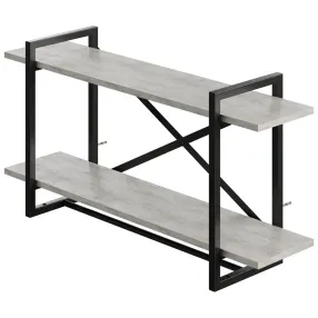 полка навесная gutta 470х920х250 (2 яруса) каркас чёрный, настил патина